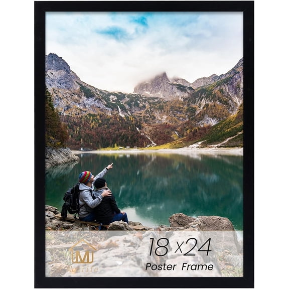 18x24 Poster Frame, Wood Picture Frame for Wall, 1 Pack, Black
