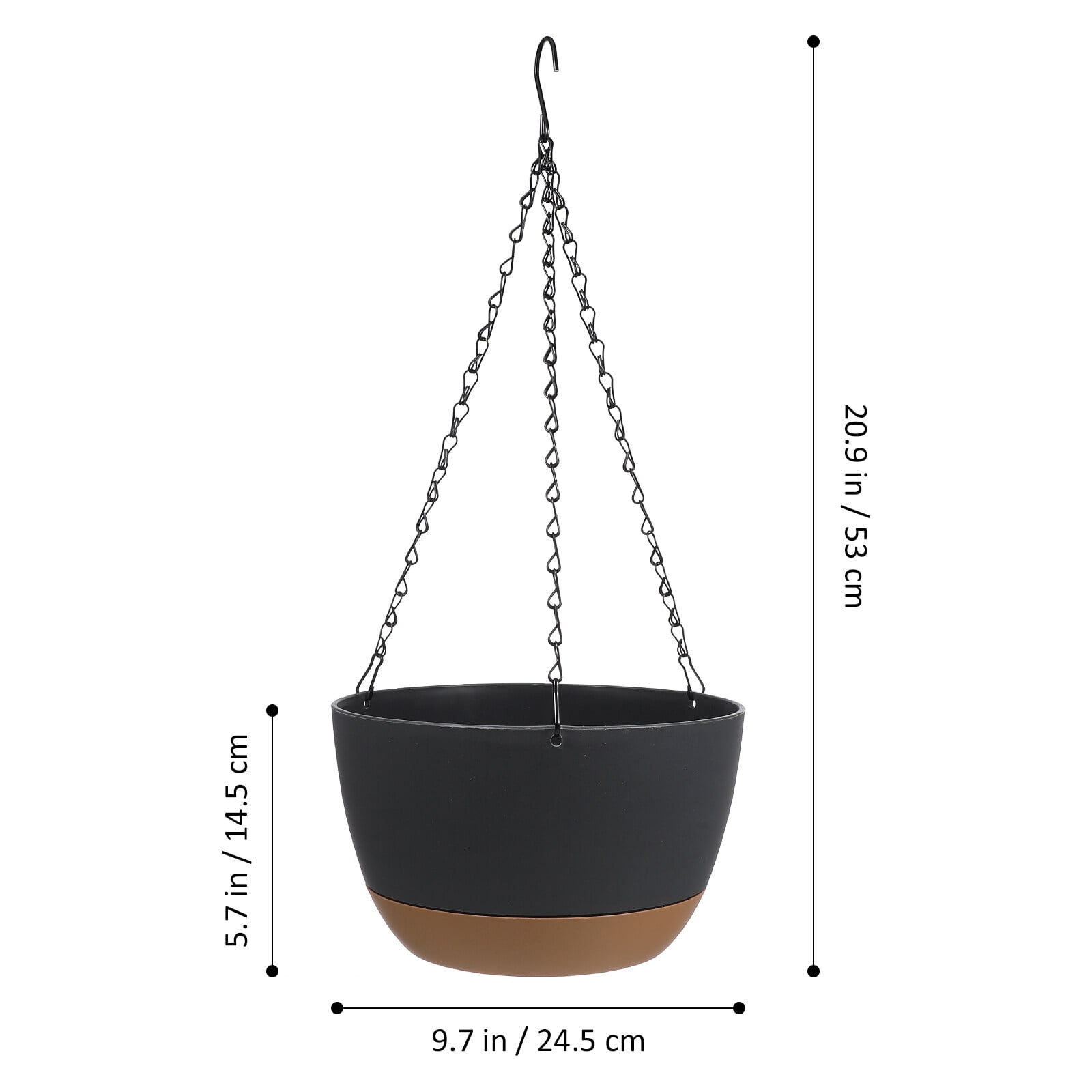 10 Inch Hanging Planter, 2 Pack Plant Hanger Indoor Outdoor, Self Watering Plant Pot Hanging Baskets Holder Plants for Garden Home-Gray