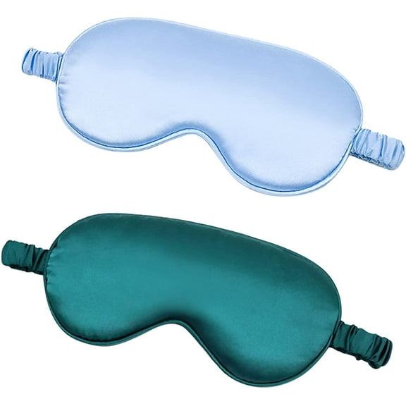 Mulberry Silk Sleep Eye Mask Blindfold with Elastic Strap Headband, Soft Eye Cover Eyeshade for Night Sleeping, Travel, Nap