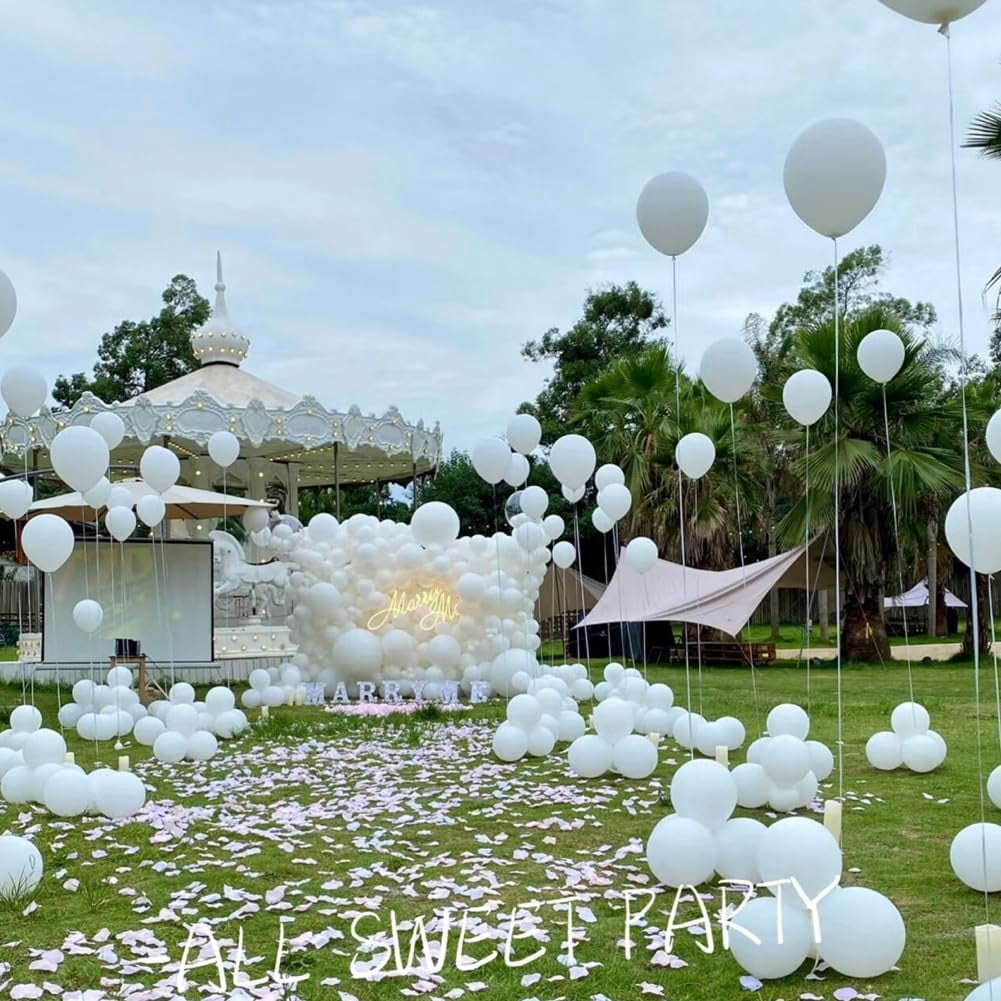 400 Pcs White Balloons 12 Inch Bulk Latex Balloon for Birthdays Weddings Party Decorations