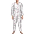 thumbnail image 3 of Naloa Cute Poodle Dog Men’s Pajamas Set - Long Sleeve Button Down Sleep Shirt and Pajama Bottoms Sleepwear Set-Large, 3 of 7
