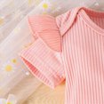 thumbnail image 3 of Baby Girls Clothes Set 2 Piece Summer Casual Solid Color Short Sleeve Rompers Top and Flower Print Overalls Shorts Kaprioy Toddler Girl Clothes 3M 6M 12M 18M, 3 of 9