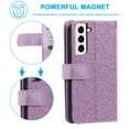 thumbnail image 6 of Dteck Wallet Case for Samsung Galaxy S23 Plus,Magnetic Handbag Zipper Pocket PU Leather Cover Flip with 9 Card Slots and Wrist Strap Folio TPU Inner Stand Case,Purple, 6 of 8