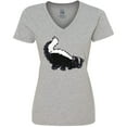 thumbnail image 3 of Inktastic Animals Cute Skunk Women's V-Neck T-Shirt, 3 of 5