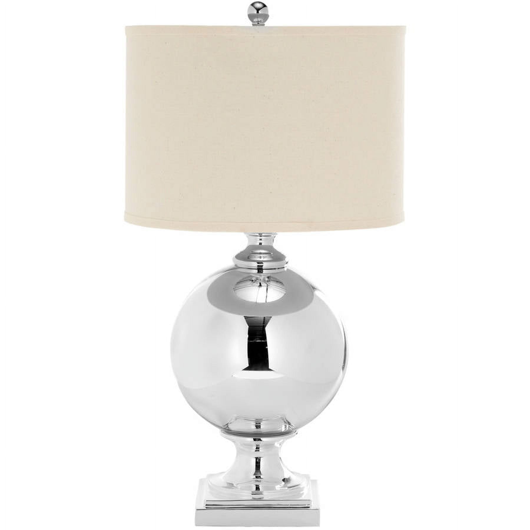 Safavieh Icott 29" Glam Illuminated Silver Table Lamps with Mercury Glass Off-White Shades