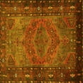 thumbnail image 1 of Ahgly Company Machine Washable Indoor Square Persian Yellow Traditional Area Rugs, 3' Square, 1 of 4