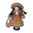 thumbnail image 3 of Figura de muñeca de porcelana con soporte, bellamente elaborada, regalo para niñas y mujeres. Marrón, 3 of 9