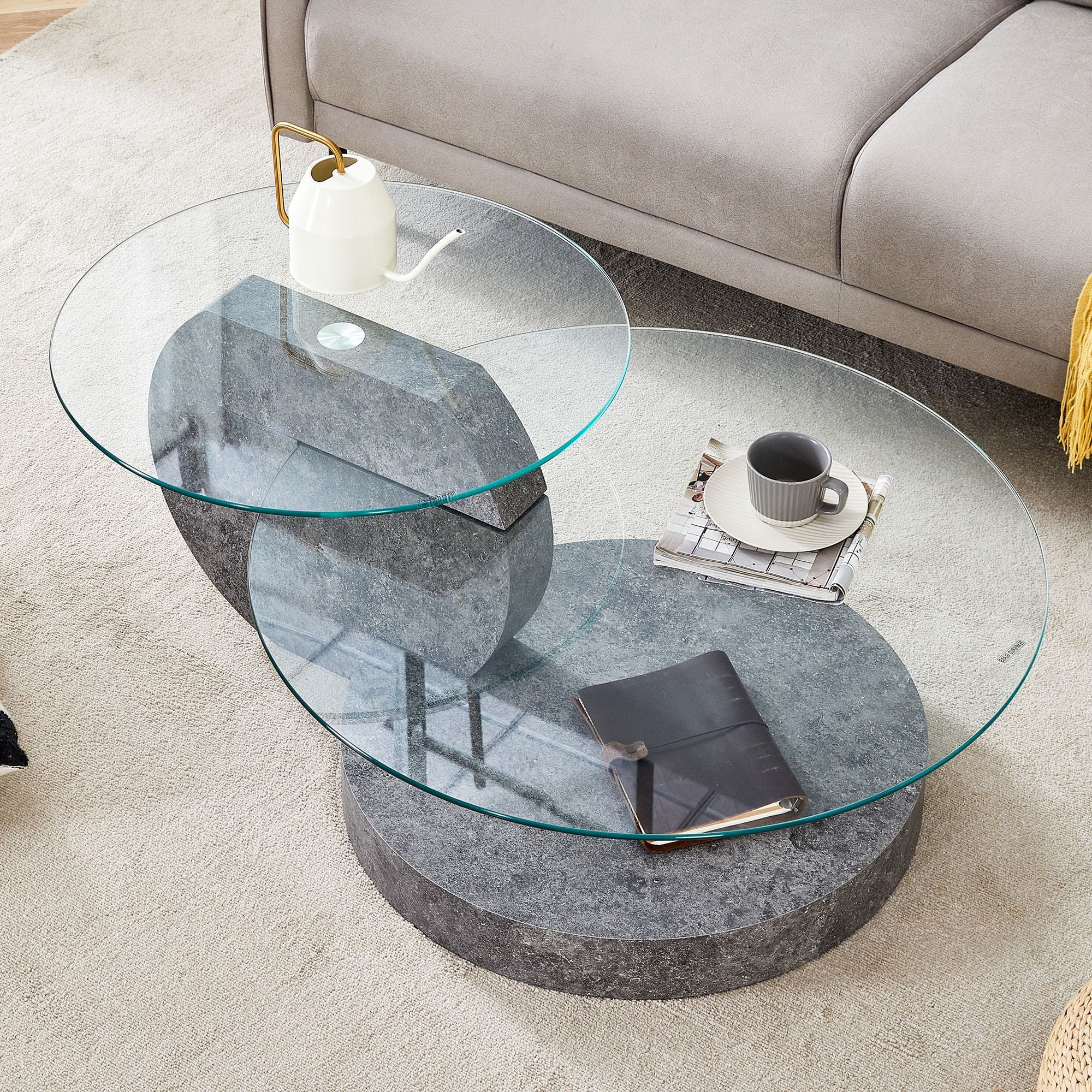 42 inch Gray Stone-Texture Base