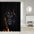 thumbnail image 2 of Manfei Forest Lightning Wildlife Shower Curtain 72Wx84L, 3D Lion Bathroom Shower Curtain, Black Brown, 2 of 5