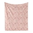 thumbnail image 1 of Nature Soft Flannel Fleece Throw Blanket, Blossoming Sakura Cherry Trees Branches Japanese Classic Illustration, Cozy Plush for Indoor and Outdoor Use, 70" x 90", Peach White, by Ambesonne, 1 of 6