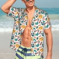 thumbnail image 5 of KLL Men's Hawaiian Shirt Short Sleeve Button Down Beach Shirts-Travel Elements, 5 of 5