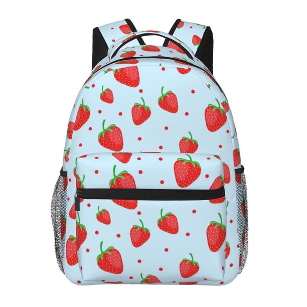 Easygdp Strawberry Mochila Ergonómica Versátil para Laptop - Múltiples Bolsillos, Correas Ajustables, Unisex para Escuela, Viajes y Actividades al Aire Libre-One Size