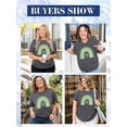 thumbnail image 6 of XCHQRTI Lucky Leaf Clover Women Shirt Plus Size T-Shirt St. Patrick's Day Graphic Top Oversized O Neck Tee, 6 of 9
