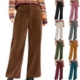 thumbnail image 2 of Yuanlook Corduroy Wide Leg Pants for Women High Waisted Loose Fit Retro Casual Pants Size S-XXL, 2 of 9