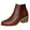 Brown, variant on Women's Chelsea Dress Boots Trendy Casual Leather Patchwork Chunky Block High Heels Short Dressy Ankle Booties for Ladies Fall Winter