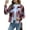 Red Grid, variant on Anygrew Women's Cropped Plaid Shacket Jacket Fashion Casual Button Down Lightweight Outwear Flannel Plaid Shirts Casual Jackets with Pockets