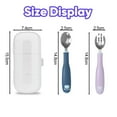 thumbnail image 3 of 2 sets of children's eating training tableware stainless steel bendable fork and spoon set complementary food tools, 3 of 5