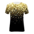 thumbnail image 2 of Gibobby Camisa De Invierno Camiseta de mujer Camiseta con estampado de galaxia azul Manga corta Diario de semana Básico Cuello redondo abstracta regular Estampado en 3D（Dorado， L), 2 of 4