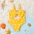 thumbnail image 2 of ZHUASHUM Toddler Summer One Pieces Swimwear Sleeveless Girls Polka Dot Prints Solid Color Swimsuit Bikiniyellow,Size12-18 Months, 2 of 4
