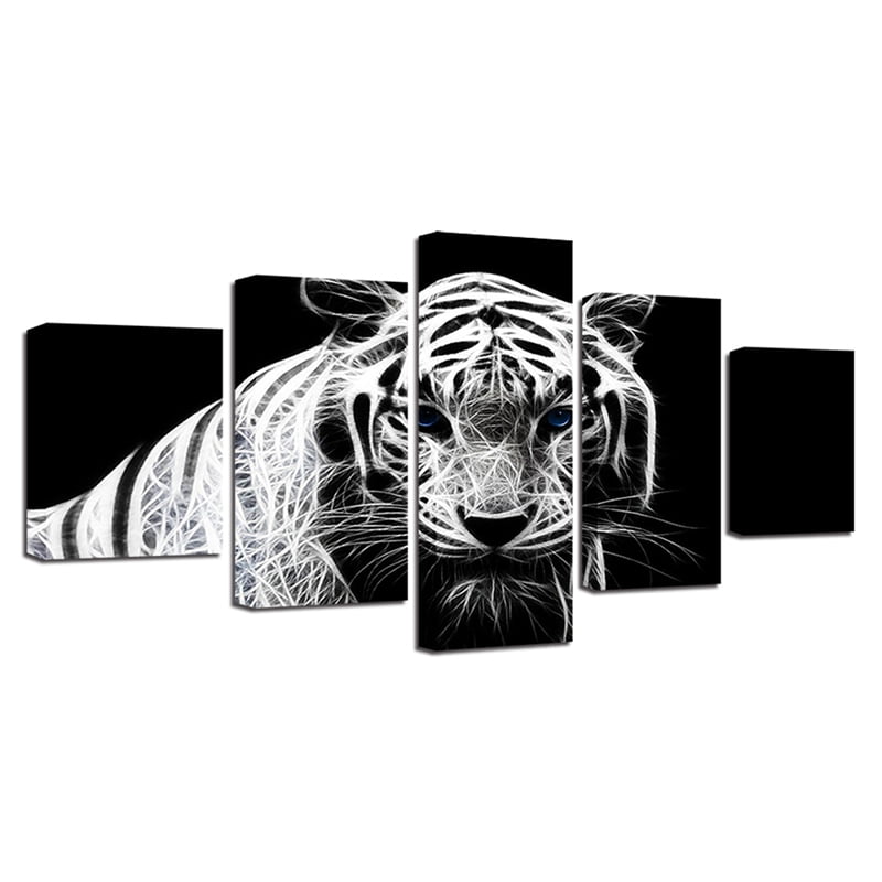 Blue Eyes Tiger Animals Canvas Prints Painting Wall Art Home Decor Picture 5PCS Blue Eyes Tiger Animals Canvas Prints Painting Wall Art Home Decor Picture 5PCS