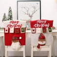 thumbnail image 6 of 3D Christmas Chair Back Covers, Santa Claus Snowman Reindeer Xmas Dinner Chair Covers for Dining Room Holiday Party Decor, 6 of 8