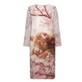 thumbnail image 4 of Yuyamidu Womens Zipper Robe Highland Cow Bathrobe Pink Flower Sleepwear Gown Lightweight Long Sleeve Robes for Women Plus Size 3XL Ladies Long Night Gowns, 4 of 7