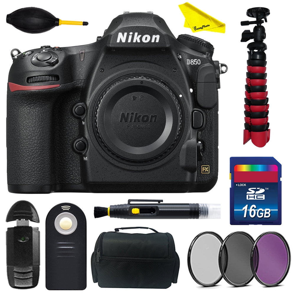 Nikon D850 DSLR Camera (Body Only) with BuzzPhoto Basic Accessories Kit