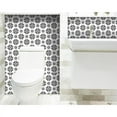 thumbnail image 3 of HomeRoots 399883 7 x 7 in. Black & White Daisy Peel & Stick Removable Tiles, 3 of 5