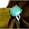 thumbnail image 5 of 925 Sterling Silver Emerald Gemstone Oval Shape Women Ring Christmas Gift , Engagement ,Ring, 5 of 5