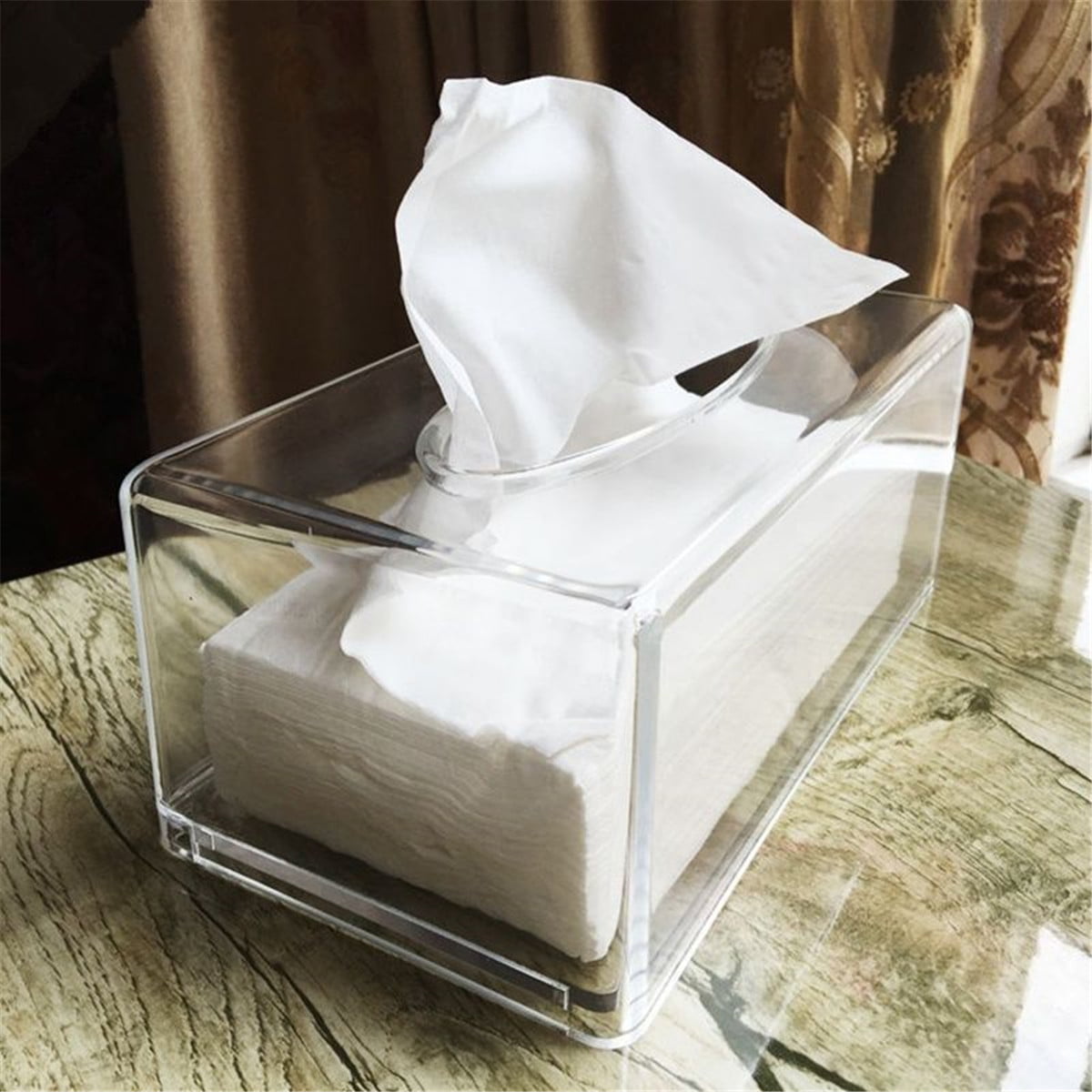 Transparent Rectangle Tissue Holder Acrylic Clear Napkin Container Box For Home 