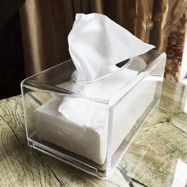 Tissue Box Cover Rectangle,Modern Clear Acrylic Bathroom Facial Tissue Dispenser Box Cover / Decorative Napkin Holder