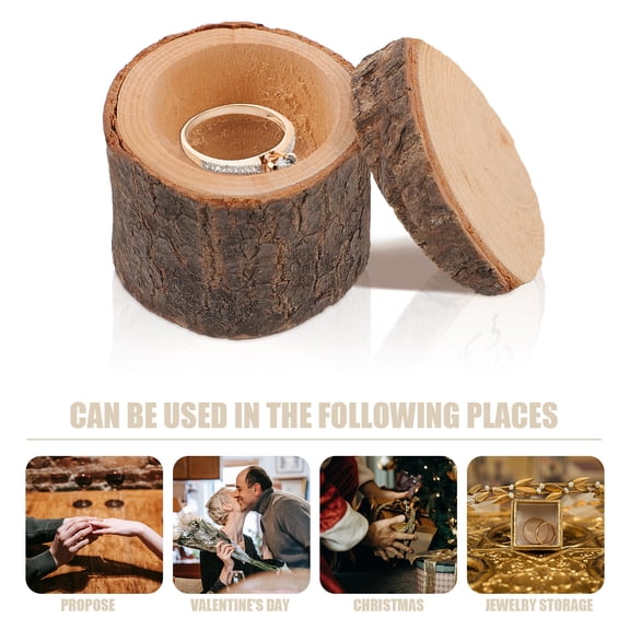 BESTYASH Brown Wood Ring Container Stylish Storage for Rings and Earrings 1Pc