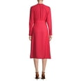 thumbnail image 6 of Time and Tru Women's Long Sleeve Faux Wrap Dress, 6 of 6