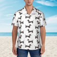thumbnail image 4 of Balery Dachshund Dog Puppy Print Men's Hawaiian Shirts Short Sleeve Beach Shirt Relaxed Fit Vacation Button Down Shirts-Medium, 4 of 9