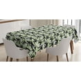 thumbnail image 1 of East Tablecloth, Silhouettes of Eastern Bamboo Leaves Classic Chinese Nature Romantic, Rectangle Satin Table Cover Accent for Dining Room and Kitchen, 52" X 70", Pale Green White, by Ambesonne, 1 of 2