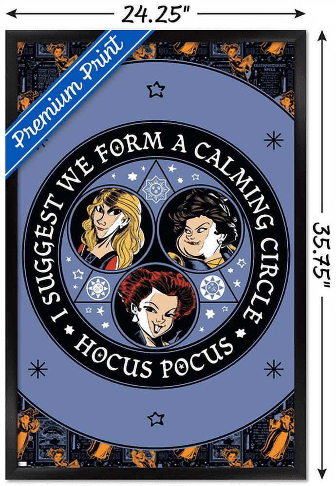 Disney Hocus Pocus - Calming Circle Wall Poster, 22.375" x 34", Framed
