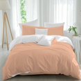 thumbnail image 2 of Peach Fuzz Duvet Cover Set, Modern Pure Peach Fuzz Soft Duvet Cover Twin Size Bedding Set 4 Pieces, 1 Quiltcover and 2 Pillowcases with Zipper, 1 Bed Sheet for All Seasons, 2 of 9