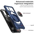 thumbnail image 5 of Compatible for Cricket Innovate E 5G Case w/Tempered Glass Screen Protector [Military Grade] Ring Car Mount Kickstand Shockproof Hard Phone Case - Blue, 5 of 7