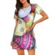 thumbnail image 1 of Easygdp Colorful Easter Eggs Camisón de manga corta para mujer, informal, estampado, 1 of 6