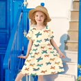 thumbnail image 6 of FORMRS Girls Short Sleeve Dress Summer Casual Round Neck A-line Beach Sundress, Sizes 2T-8T, Brown Cartoon Planes Pattern, 6 of 8