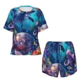 thumbnail image 4 of Lsque Underwater Turtle Dolphin Octopus Women's Short-Sleeved Pajama Set - 2 Piece Soft and Lightweight Sleepwear Set-Large, 4 of 9