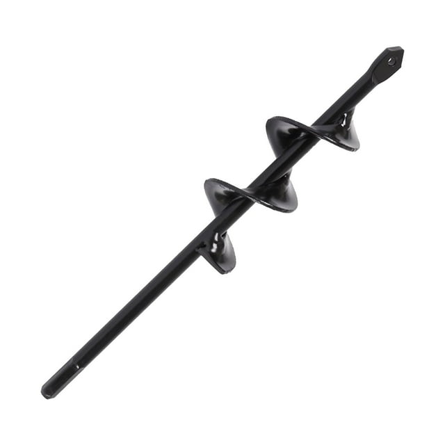 Garden Spiral Drill Bit for Efficient Bulb Landscaping Flower Tree Soil Digging - Heavy Duty Hex Driver Compatible Solid Steel Shaft Rustproof Outdoor Tool