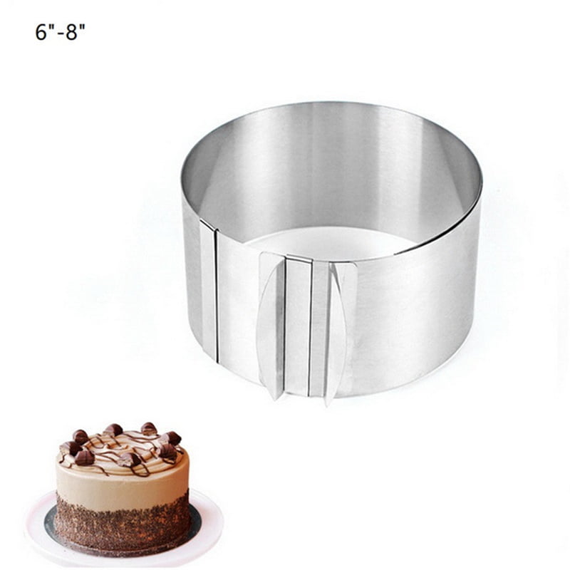 Mould Cake Baking Accessories Baking Rings Stainless Steel 2 PCS Adjustable Cake Ring Round/Square 3 Mousse Scraper 