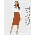 thumbnail image 6 of Women's Office Work Pencil Skirt Stretch High Waist Below Knee Bodycon for Business Casual, 6 of 18