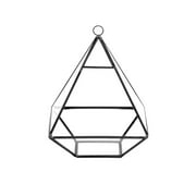 WGV Black Raised Pyramid Geometric Glass Terrarium - 6" Wide x 8" Height, Good quality Terrarium - 1 Pc