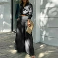 thumbnail image 5 of Jumpsuits for Women Elegant Long Sleeve Sexy V Neck Casual Long Wide Leg Pants（black）, 5 of 5