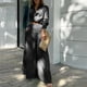 thumbnail image 5 of Mono elegante de manga larga para mujer, sexy, con cuello en V, informal, pantalones largos de pierna ancha Adepaton BST3003119-2, 5 of 6