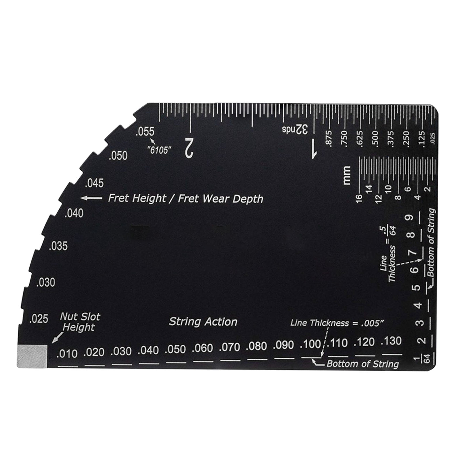 Gauge Luthier Tool Black Bass Guitar Ruler String Height Setup ...