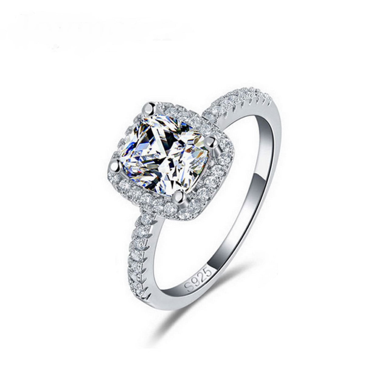Vintage 1.97 Ct Off White Cushion Moissanite Engagement Ring 925 Sterling Silver Vintage 1.97 Ct Off White Cushion Moissanite Engagement Ring 925 Sterling Silver