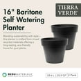 thumbnail image 2 of Tierra Verde 2 Pack Baritone Planter, Self Watering Pot, 18"W x 16"H, Black, 2 of 11